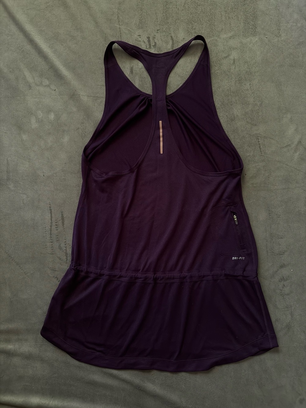 Nike Women's Dark Purple Dri-FIT Drawstring Tank - Picture 2 of 7